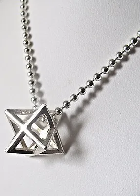 Kabbalah Talisman Amulet Silver Merkaba Merkabah Chariot Pendant Necklace Charm • $86.90