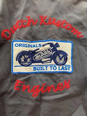 Vintage Von Dutch Dutch Kustom Engines Jacket W/ Embroidery & Motorcycle Patches • $25