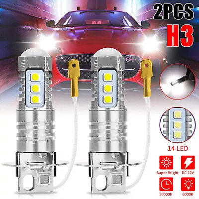 2pcs H3 LED Fog Light Driving Bulbs Bulbs Xenon White 6000K Fog Light Bulbs Kit • $10.80