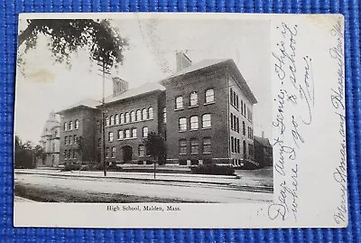 Vintage C1905 High School Malden Massachusetts MA Postcard • $7.95