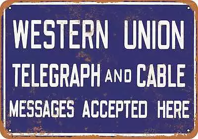Metal Sign - Western Union Telegraph And Cable - Vintage Look Reproduction • $18.66