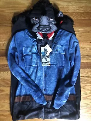 Mens Adult Size Medium Werewolf Costume Hoodie Union Suit One Piece Pajama • $20