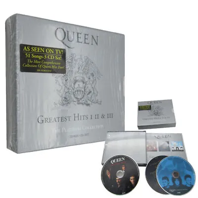 Queen - Greatest Hits I II & III - The Platinum Collection 51 Songs 3CD Box Set • £17.99