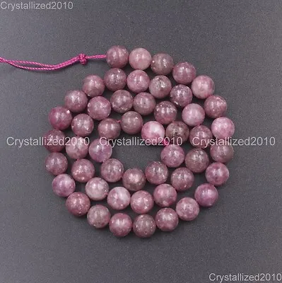 Natural Lepidolite Gemstone Round Spacer Loose Beads 4mm 6mm 8mm 10mm 12mm 15  • $8.73