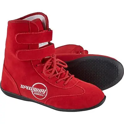 Speedway Hightop Racing Shoes SFI 3.3/5 Flexible Leather Red US Mens 7.5 • $85.99