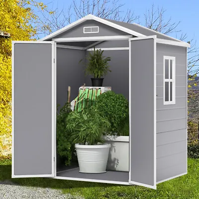 Large Outdoor Plastic Garden Tools Storage Shed Bike Shed Lockable 6x4.4ft/5x4ft • £349.95