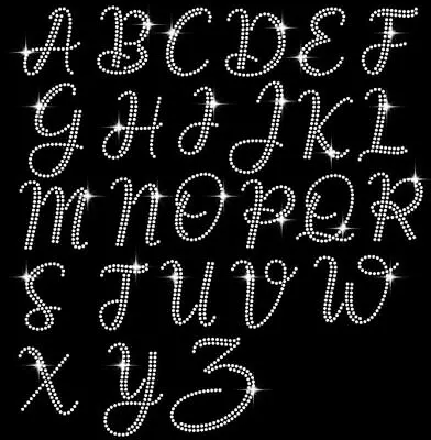 £1.99 • Buy A To Z Single Alphabet Diamonte Rhinestone Letters Hotfix Iron On Transfer 