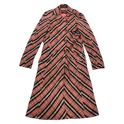 £161.60 • Buy Christian Lacroix Bazar Long Women's Coat | Vintage Designer Pink Black Grey VTG