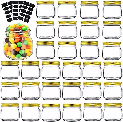 Small Mason Jars With Lids Glass Canning Jars For Jelly Jam Honey 30 Pack 8Oz • $37.55