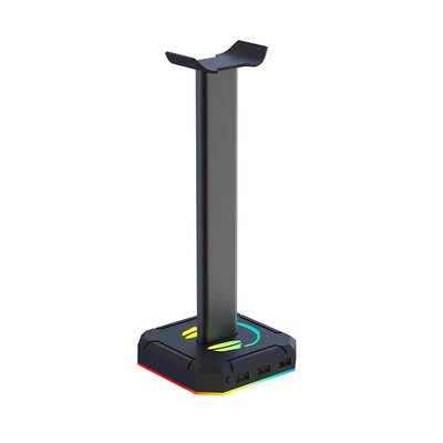 $24.88 • Buy RGB Headset Stand With 3 USB 2.0 Ports Gaming PC Headphone Holder (Black)