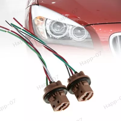 2Pcs T20 7443 Bulb Socket Brake Turn Signal Light Wiring Harness Led Tail Plug • $11.59