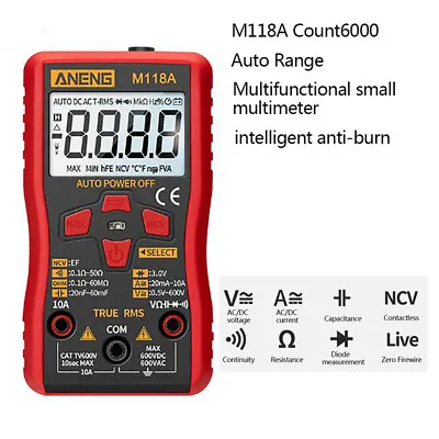 ANENG M118A Digital Multimeter Portable AC/DC Tester Mini Resitance Meter RM-LU • $12.79