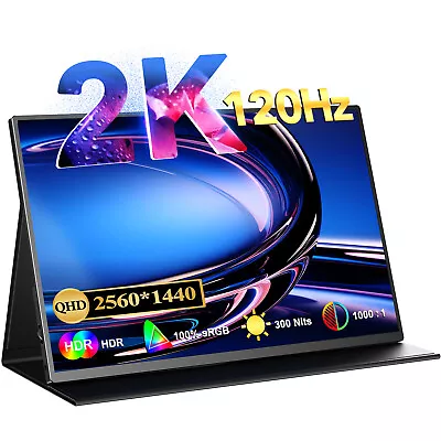 Used | 2K Monitor 2560x1440 Portable Monitor 15.6'' 120Hz Gaming Monitor • $62.99