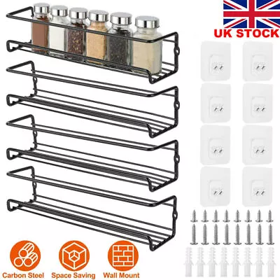 2/4Pcs Spice Jar Rack Kitchen Cupboard Door Wall Storage Organiser Herb Cabinet • £6.52