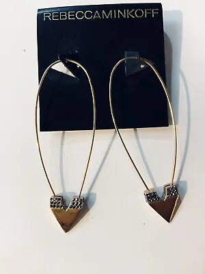 NWT Rebecca Minkoff Rose Gold Linear Earrings W/ Paved Crystals $49 • $20