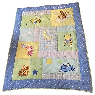 Vintage Disney Classic Winnie The Pooh Crib Comforter Baby Blanket Crib Quilt • $35.19