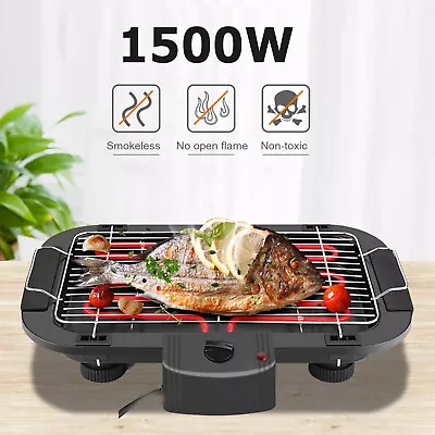 NEW Electric Table Top Grill Health BBQ Barbecue Garden Camping Cooking Indoor • £24.70