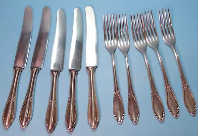 Vintage ROSTFREI German Flatware Stamped W & B 100 (5) Forks & (5) Knives • $41.89