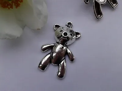 £2.50 • Buy 10 Antique Silver Metal Teddy Bear Charms. Fun Cute Animals Toy 34x37x6.5mm