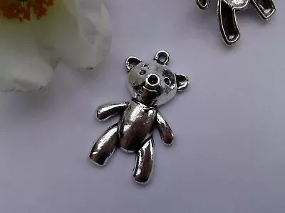 £2.50 • Buy 10 Antique Silver Metal Teddy Bear Charms. Fun Cute Animals Toy 34x37x6.5mm