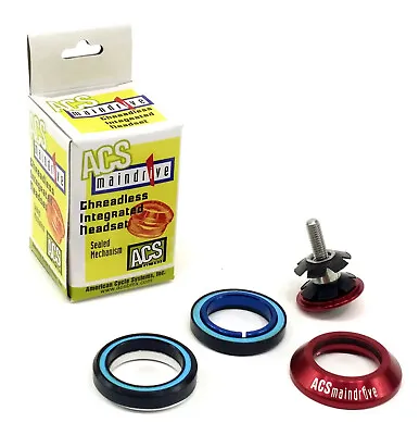 ACS MainDrive Sealed Bearing 1  Integrated Bicycle Headset Red • $22.83