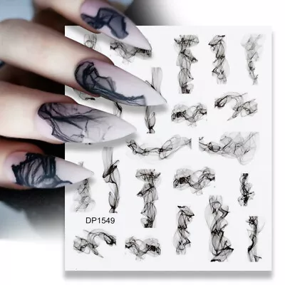 $1.86 • Buy 3D Nail Stickers Glitter Purple Flowers Leaves Decal Self Adhesive Nail Art