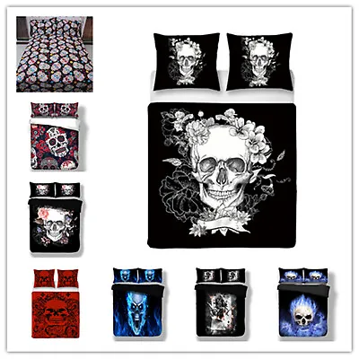 £20.99 • Buy 3D Print Skull Duvet Quilt Cover Bedding Set Single Double King Size Pillowcases