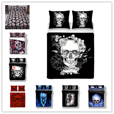 £20.99 • Buy 3D Print Skull Duvet Quilt Cover Bedding Set Single Double King Size Pillowcases