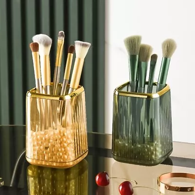Makeup Brush Holder Organizer Make Up Brush Cup Pencil Holder Mini Striped Vase • $10.24