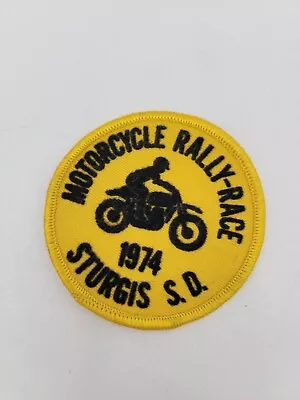 Vintage Sturgis S. Dakota 1974 Motorcycle Rally & Race Biker Patch Yellow • $14.39