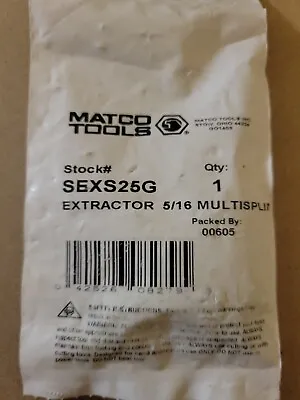 Matco SEXS25G   5/16 - Multisplin Extractor  New Replacement Part • $11.99