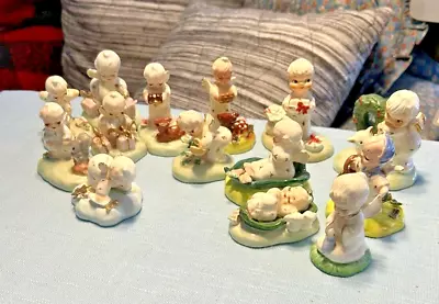 Napco Vintage Itsy Bitsy Angel Figurines Rare Find Precious All 14 For 1 Price • $98