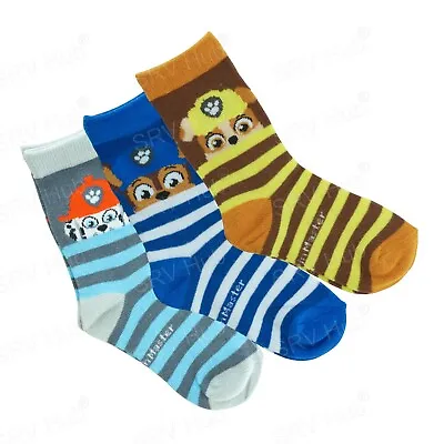 3x Pairs Paw Patrol Cotton Kids Boys Slipper School Socks Children's Warm Socks • £9.39