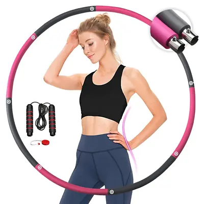 $17.99 • Buy Adjustable Weighted Hula Hoop Jump Rope Skipping ABS Exercise Waist Workout Gym