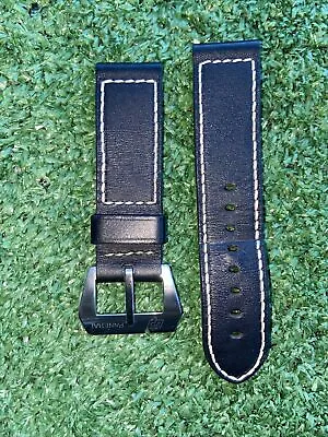 $297.50 • Buy OEM Officine Panerai 24mm X 22mm Black Leather Watch Strap Band + Tang Buckle