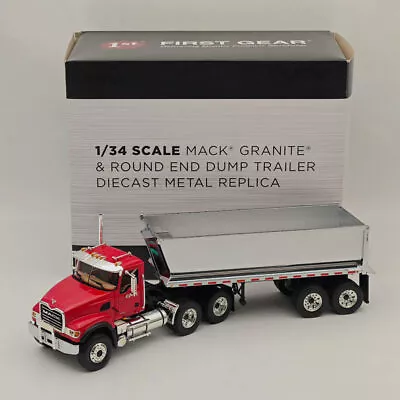 FIRST 1/34 MACK GRANITE & ROUND END DUMP TRAILER #4181 DIECAST Model Truct • $185.06