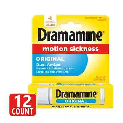 2 Pack Dramamine Original Formula Motion Sickness 12 Count Each Exp. 02/2026 • $10.95