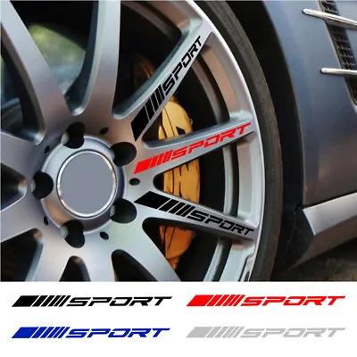 4x SPORT Style Car Tyre Rims Wheel Hub Racing Sticker Graphic Decal Accessories • $3.82