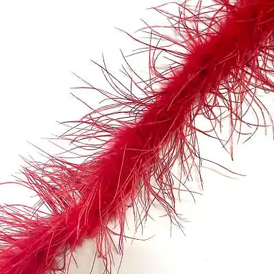 £1.90 • Buy Ostrich & Marabou Feather Boa Trim Per 10cm - Red