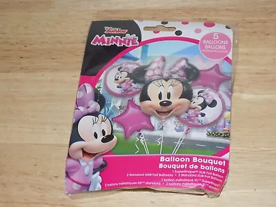 Disney Minnie Mouse 5 Foil Balloon Bouquet Anagram 4070630 • £9.60