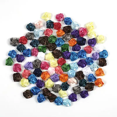 $18.99 • Buy Rose Ribbion Flower 50Pcs/Kissing Ball Scrapbook Decor Appliques Bulk Mix Color