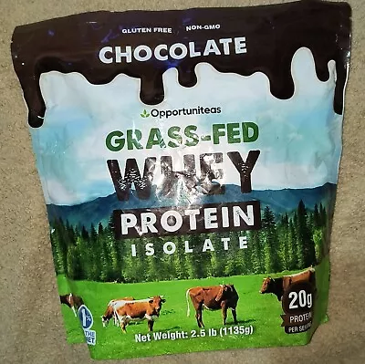 Opportuniteas Grass-Fed Whey Protein Isolate Chocolate 2.5lbs Exp 2025 • $47.99