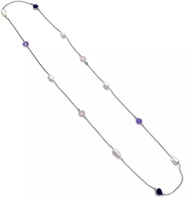 HSN Sterling Silver Multigemstone Station Necklace. 38  • $84.99