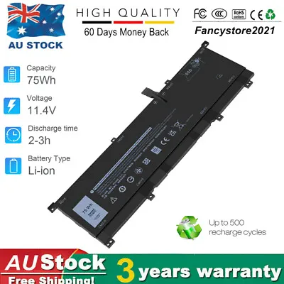 8N0T7 Laptop Battery For XPS 15 9575 2-in-1 Precision 5530 2-in-1 11.4V 75Wh AU • $56.99