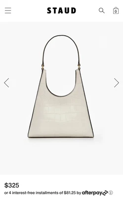 $199 • Buy STAUD Ray Bag CREAM CROC EMBOSSED