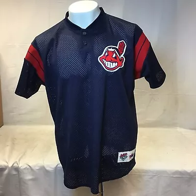 Vintage Cleveland Indians Wahoo Jersey Majestic Diamond Collection Shirt XL USA • $71.24