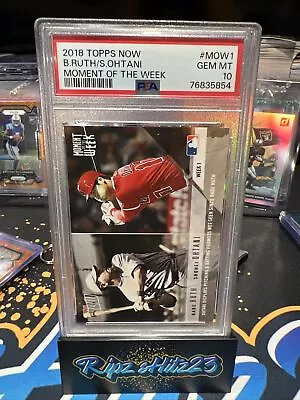 2018 Topps Now - Moment Of The Week #MOW-1 Shohei Ohtani Babe Ruth (RC)  PSA 10 • $28.50