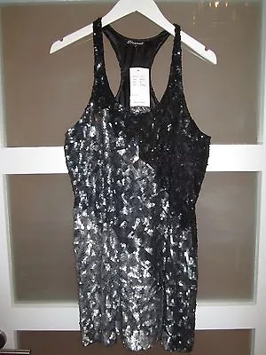 Metallic Sequin Grey Multi Tank Dress $275 Retail Sz Medium-great For Holidays • $90