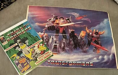 TRANSFORMERS G1 UK Marvel Comics # 28 WITH VERY RARE DINOBOTS POSTER FREE GIFT.. • £49.99