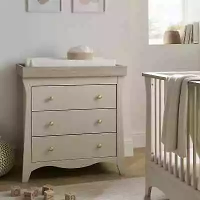 Baby Dresser Changer - Clara Cashmere & Ash Changing Table With 3 Drawers • £329